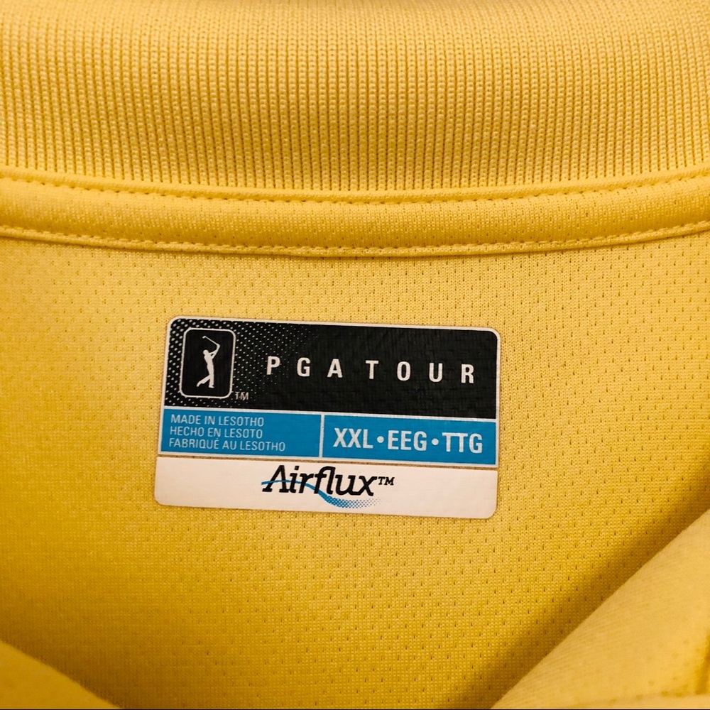 PGA TOUR AIRFLEX YELLOW SHORT SLEEVE SHIRT - Picture 4 of 5